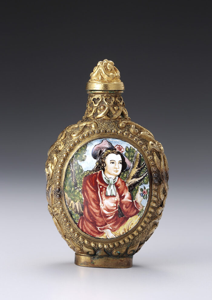 西洋遊春仕女鼻煙壺